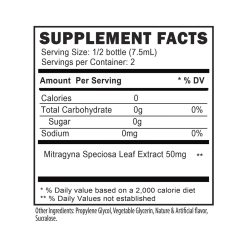 Mit freeze flavored kratom extract supplement facts panel