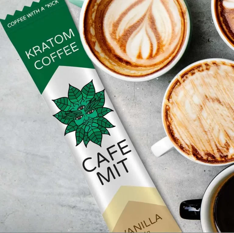 CafeMit Kratom Coffee Packet and Mugs